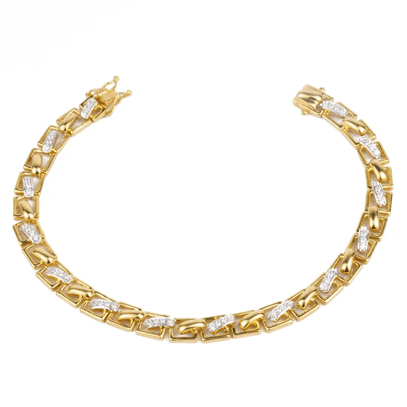 stylish leather chain bracelet-22ct Gold Bracelet with Cubic Zirconia Stones (20.52g) LBR-3983