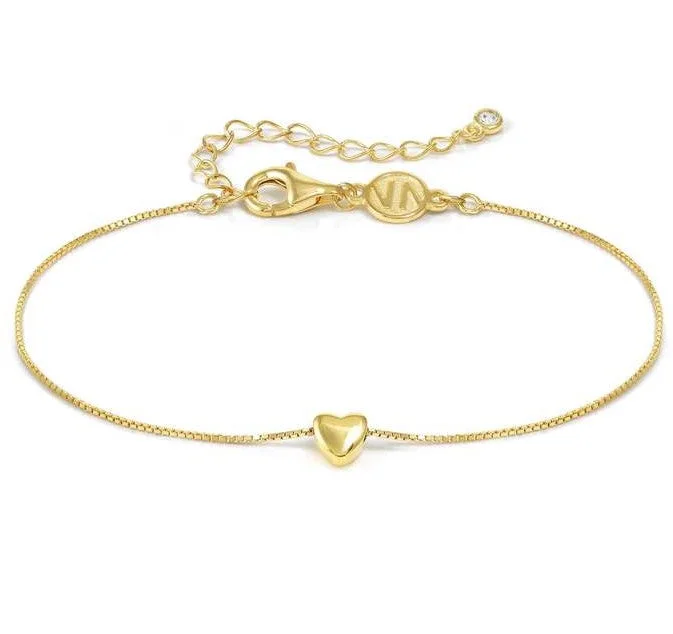 custom bracelet with gemstone beads-Nomination Gold Vermeil Cubic Zirconia Heart Bracelet