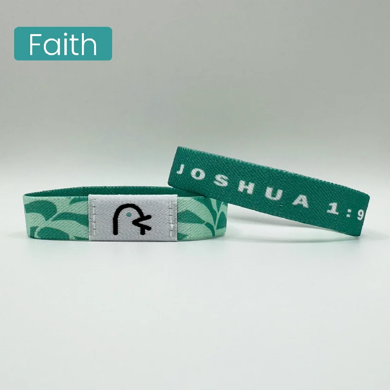 beaded bracelet with custom charms-Joshua 1:9