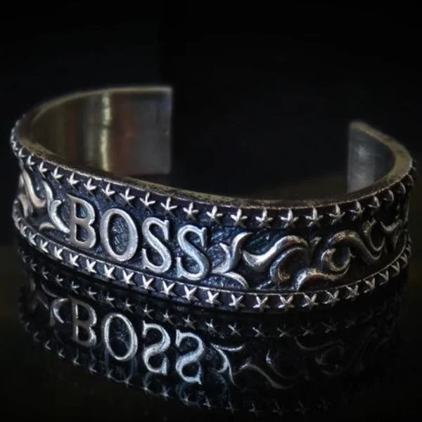 custom birthstone bracelet for men-Boss Cuff