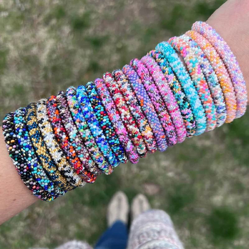 personalized stretch bracelet with beads-Confetti Party Grab Bag - 10 bracelet sets!