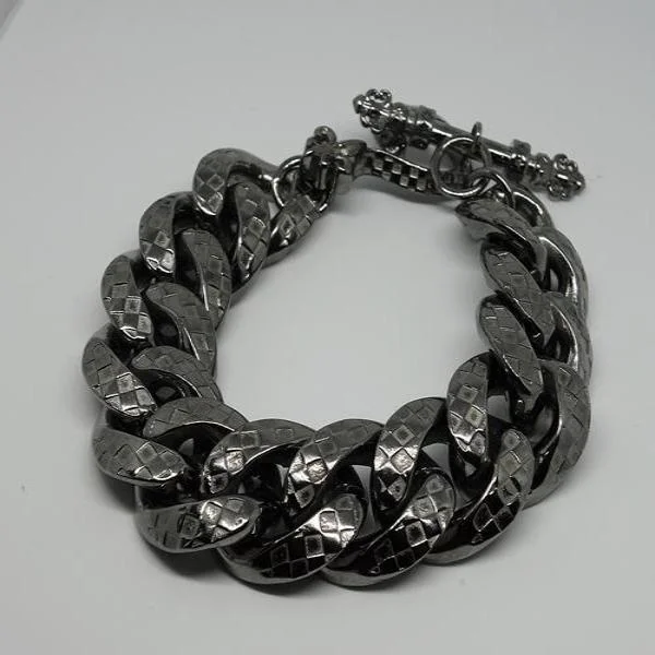 trendy crystal bracelet for men-Diamond Black Collection