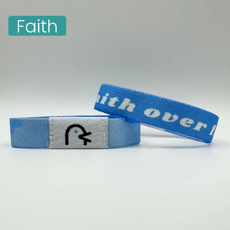 personalized stretch bracelet with beads-Faith Over Fear