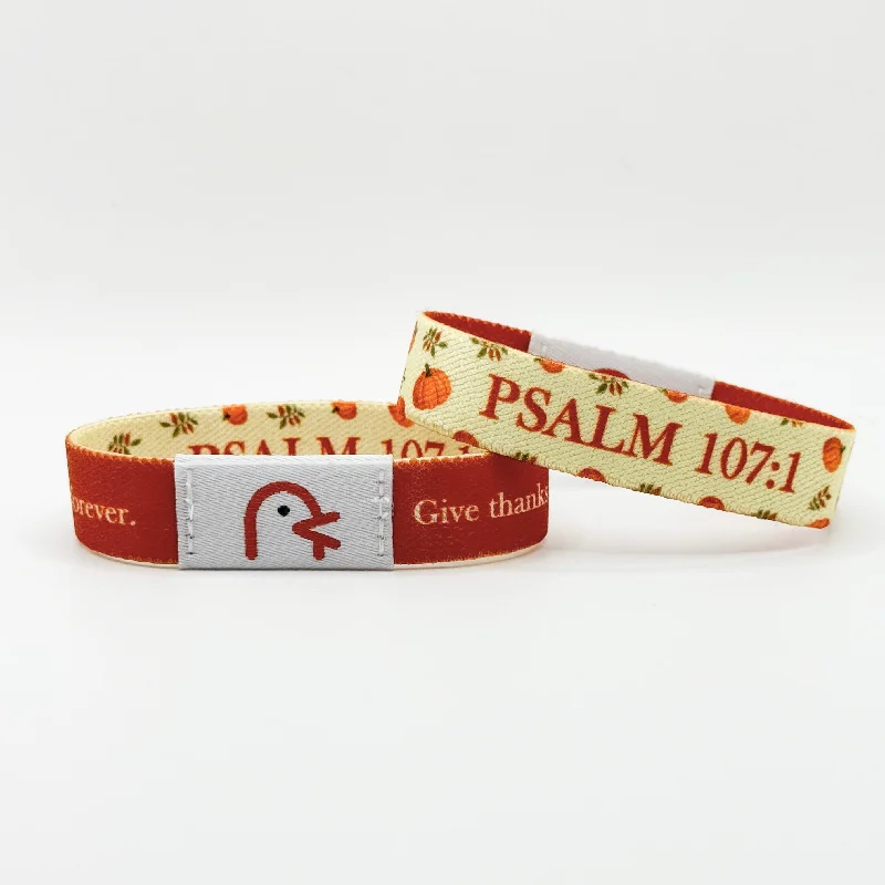 gold and leather bracelet for men-Psalm 107:1