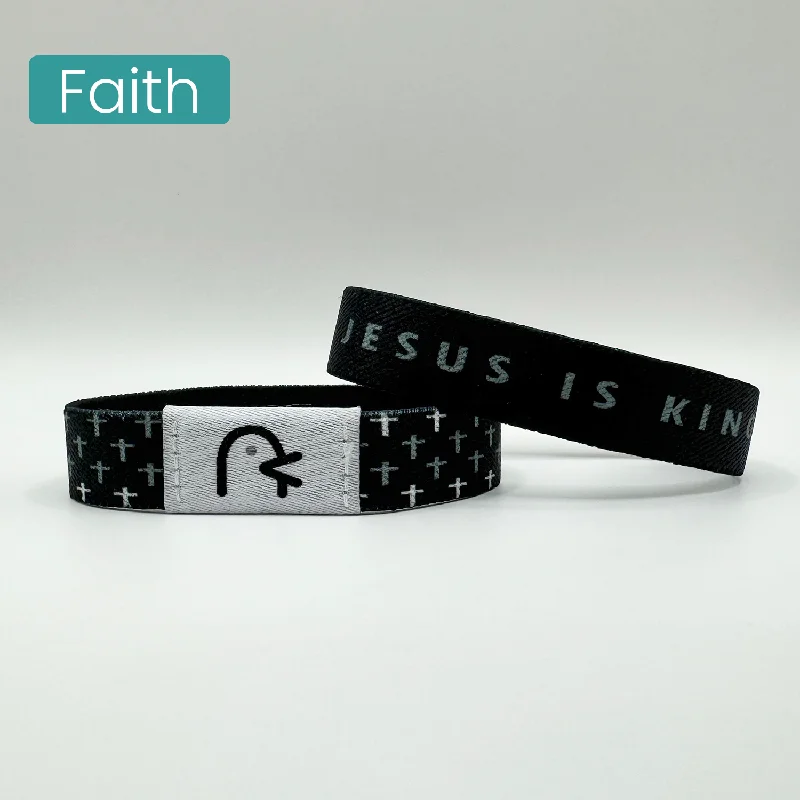 stylish beaded cuff bracelet for men-Jesus Is King