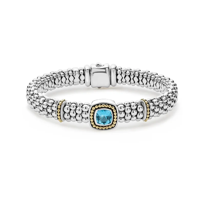 personalized gemstone cuff bracelet for women-LAGOS Rittenhouse 9mm Swiss Blue Topaz Bracelet