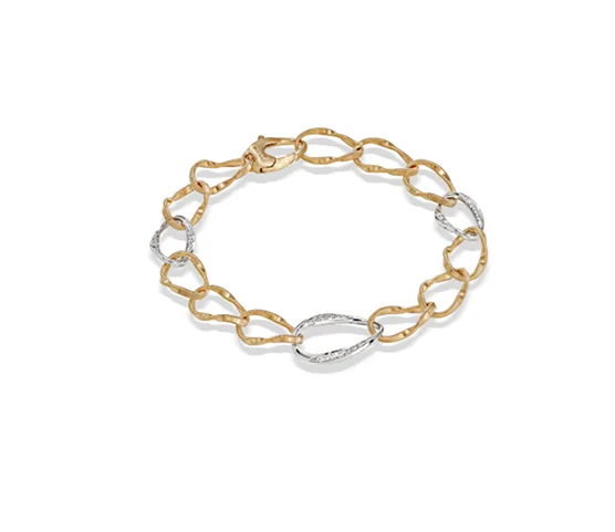 simple gemstone stretch bracelet for women-Marco Bicego Marrakech Yellow Gold Diamond Bracelet