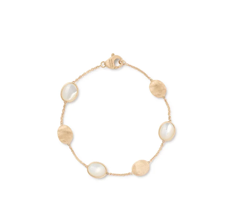 silver bracelet for men with stone accents-Marco Bicego Siviglia Yellow Gold and Mother of Pearl Bracelet