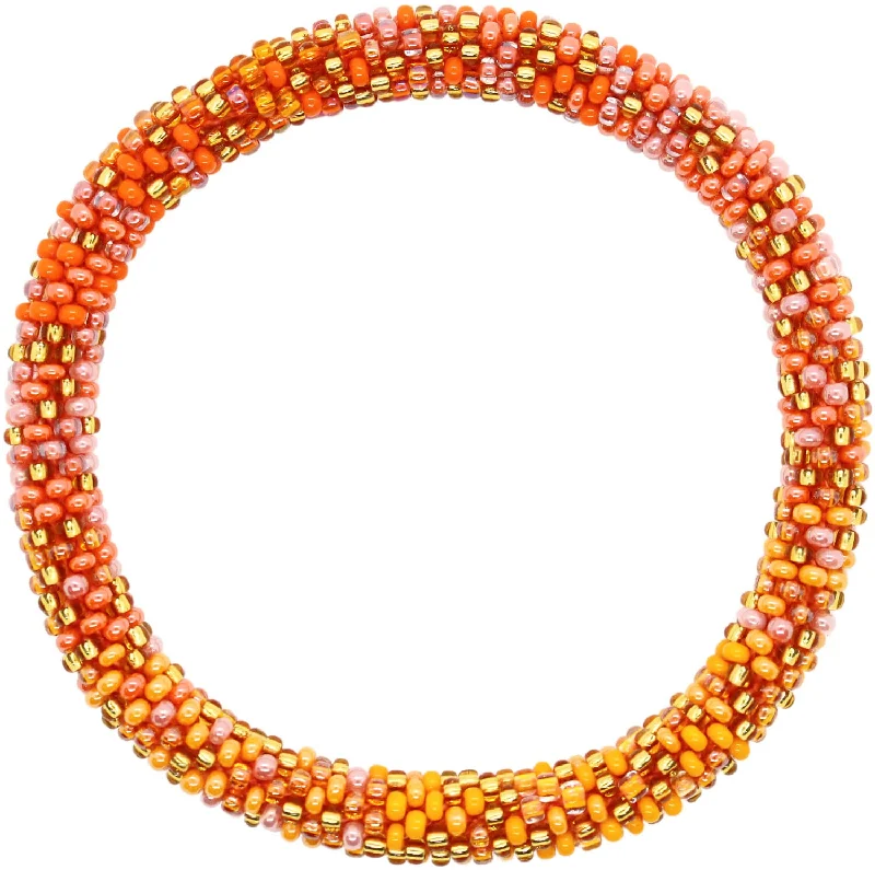 colorful beaded charm bracelet for kids-Pumpkin Ombré 2