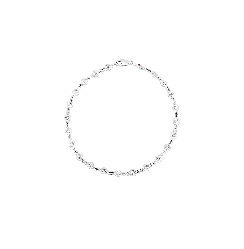 custom bangle bracelet for women-Roberto Coin Diamonds by the Inch Continuous Diamond Station Bracelet