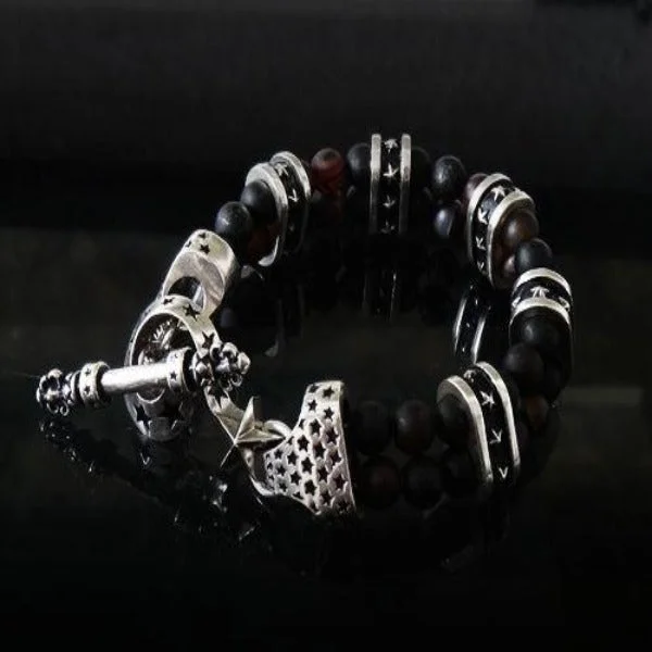 customized leather charm bracelet with initials-Star Struck