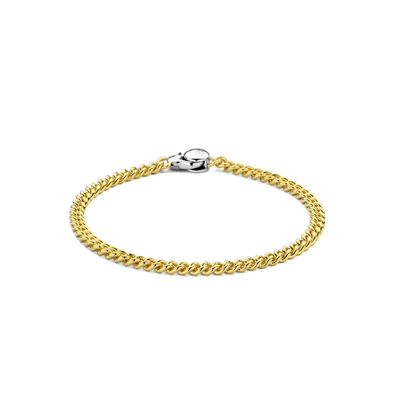 stackable charm bracelets with pearls-Ti Sento Gold Curb Link Bracelet