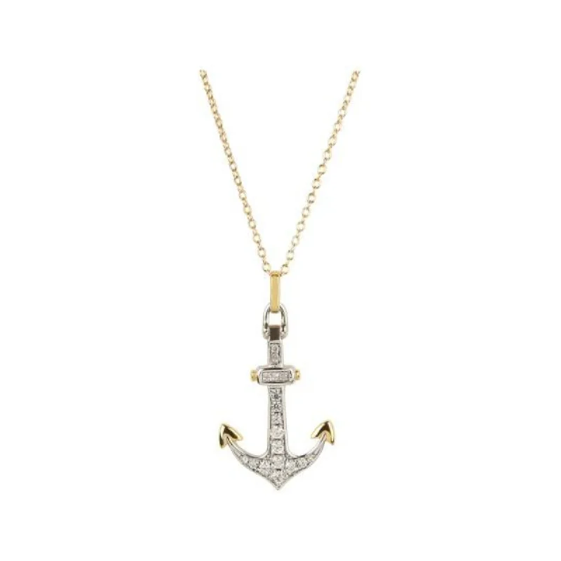 gold crystal pendant necklace for women with names-925 Sterling Silver White Natural Zircon Gemstone Anchor Pendant