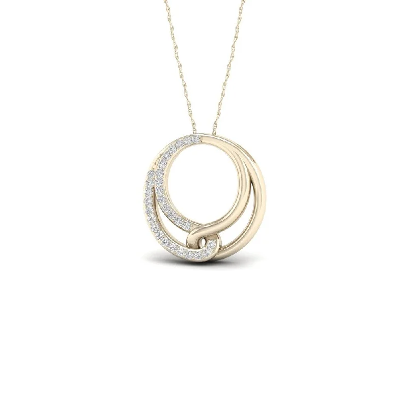 custom pendant necklace with family initials-De Couer 10k Yellow Gold 1/10ct TDW Diamond Infinity Necklace