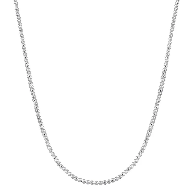 unique silver pendant necklace with engraving-Fremada Sterling Silver Diamond-cut Bead Necklace (20 - 36 inches)