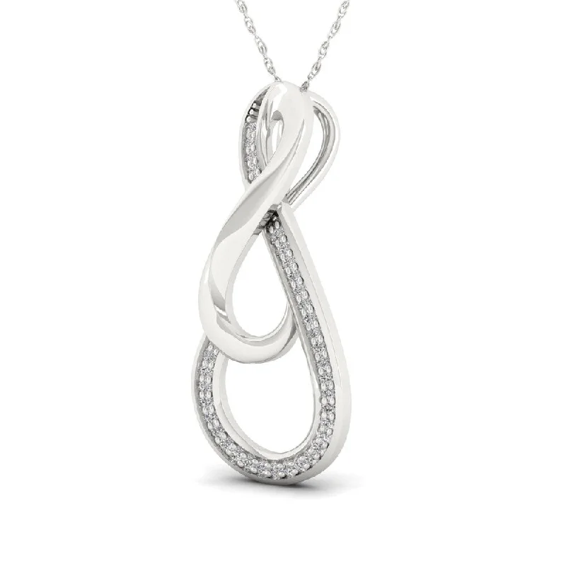 custom letter necklace for couples-Sterling Silver 1/10ct TDW Infinity Necklace