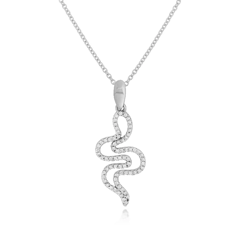 handmade silver pendant necklace with message-0.25ct Diamond Pendant set in 14KT White Gold / PA130D