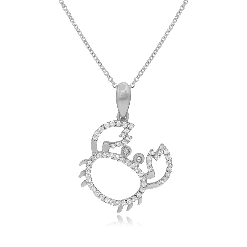 personalized birthstone pendant necklace for him-0.25ct Diamond Pendant set in 14KT White Gold / PA136C