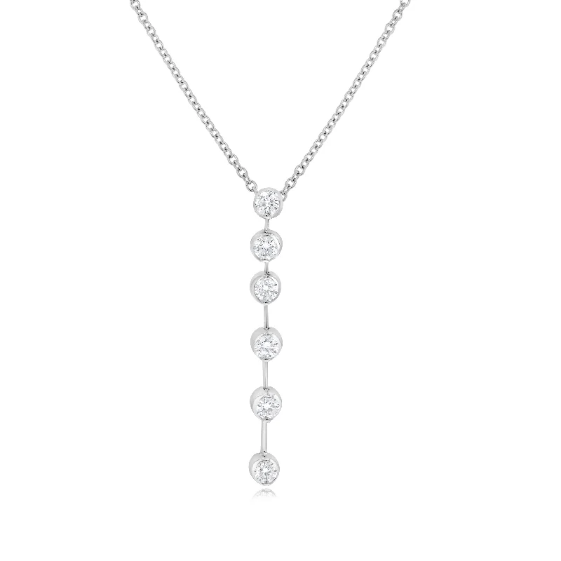 personalized bar pendant necklace with names-0.55ct Diamond Pendant set in 14KT White Gold / P7352