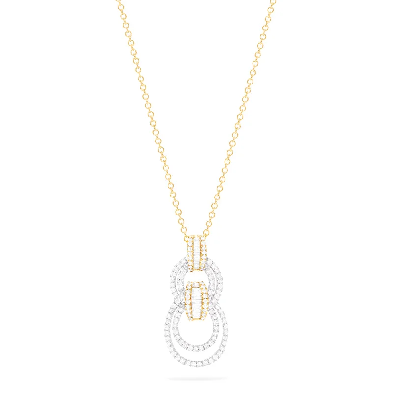 custom heart-shaped crystal pendant necklace-Duo 14K White and Yellow Gold Diamond Pendant, 0.52 TCW