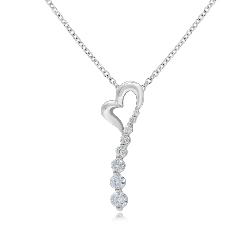 silver infinity charm pendant for mom-0.25ct Diamond Pendant set in 14KT White Gold / PA2310