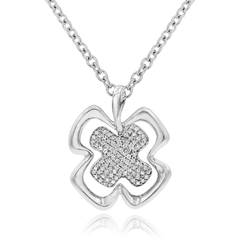 custom engraved pendant necklace with message-0.56ct Diamond Pendant set in 14KT White Gold / PD27201