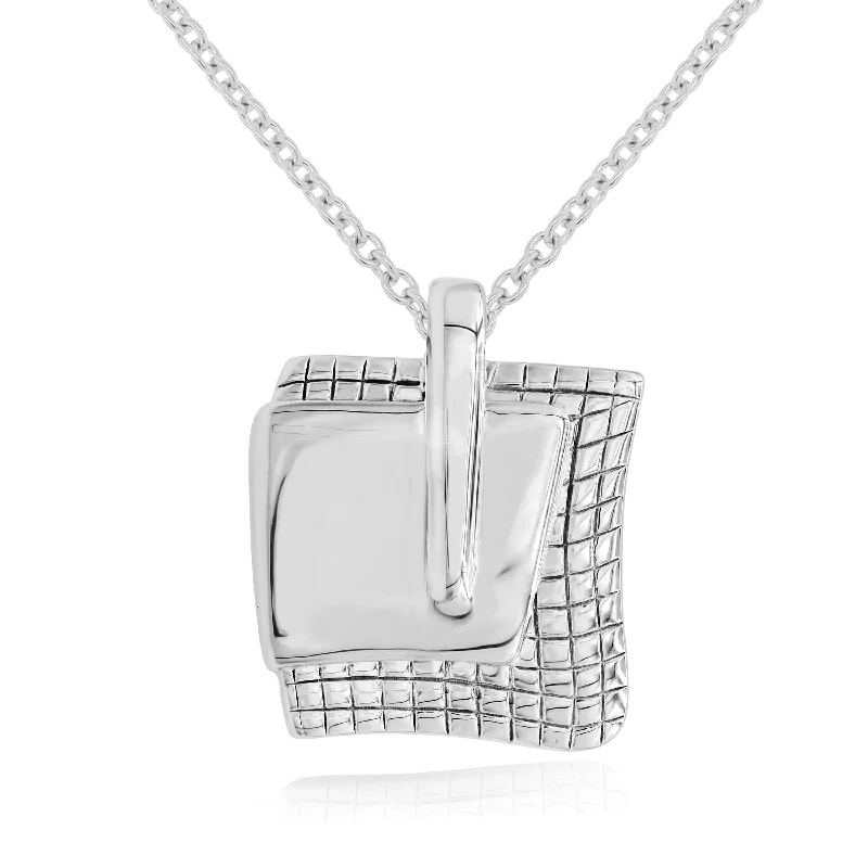 custom engraved bar necklace with date-S22865B silver pendant