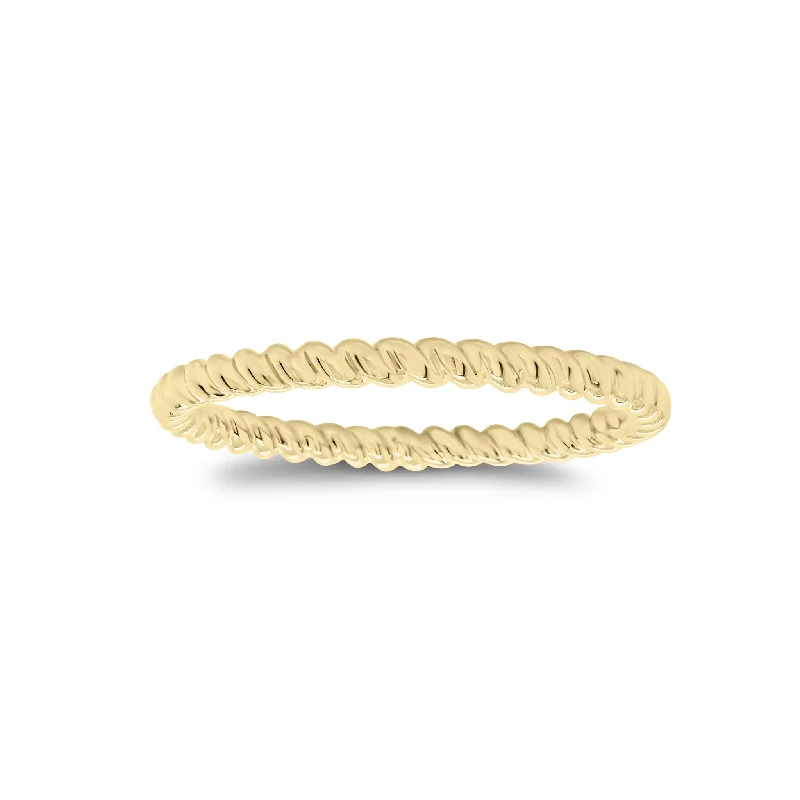 men’s wedding rings with sapphires and diamond pave bands-Gold Cable Stacking Ring