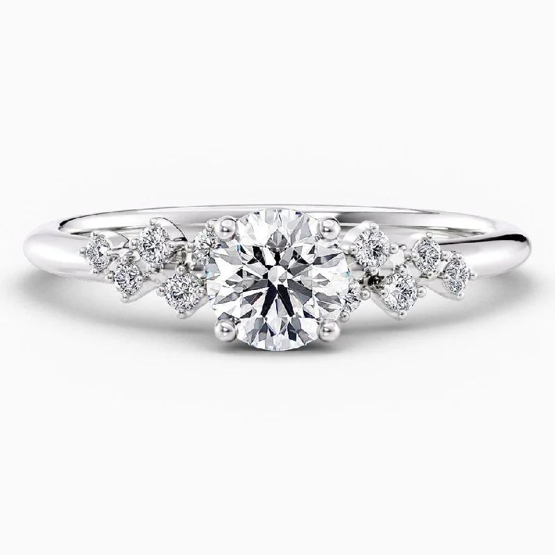 engagement rings with princess-cut diamonds and sapphire pave-Brielle Snowdrift Lab Grown Diamond Engagement Ring