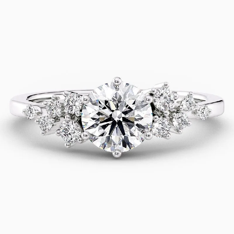 women’s engagement rings with round sapphires and diamonds-Chloe Snowdrift Lab Grown Diamond Engagement Ring