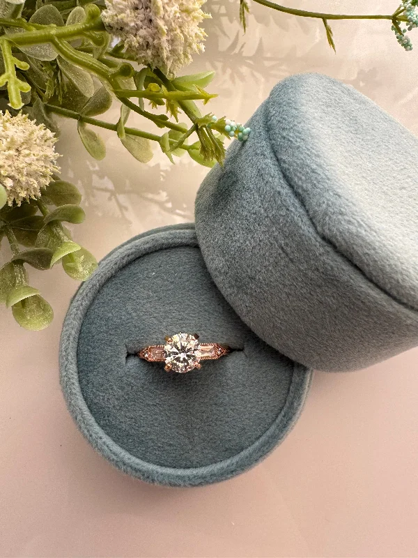 women’s rings with vintage diamonds and sapphire halos-Eleanor Round Engagement Ring