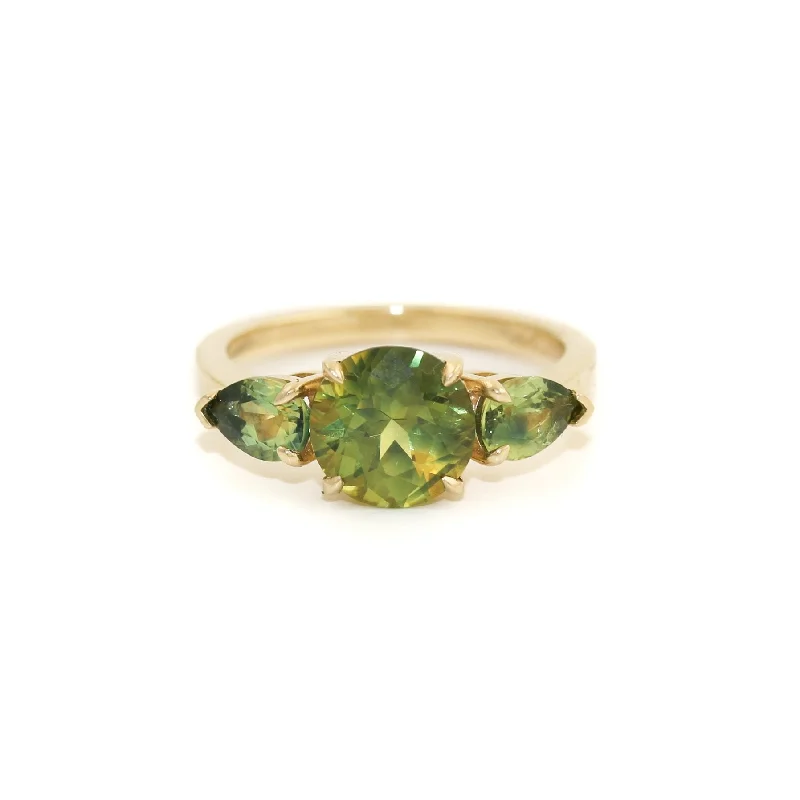 men’s wedding rings with gold and diamond inlays-Chartreuse Sapphire Engagement Ring by Kingdom