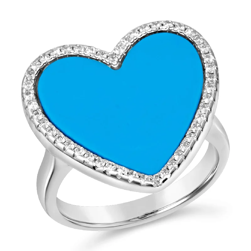 men’s wedding rings with diamonds and emerald pave-House of Cards 05 Blue Turquoise Ring