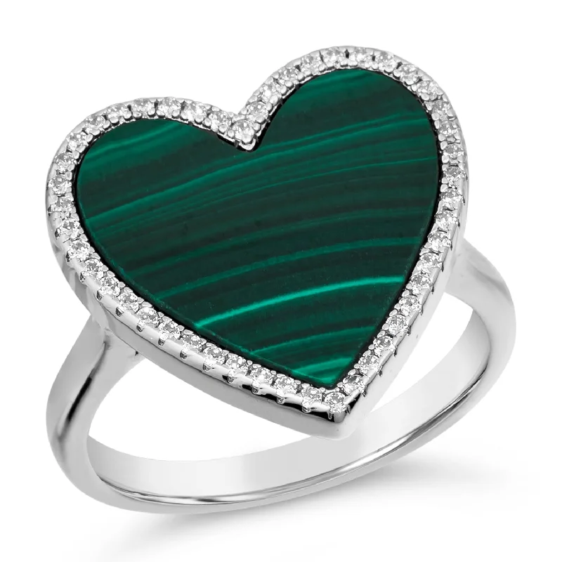 engagement rings with emerald-cut sapphires and diamond bands-House of Cards 05 Malachite Ring