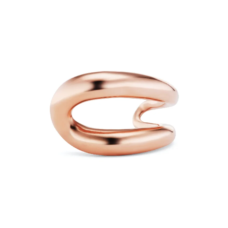 men’s rings with square sapphires and diamonds in unique styles-Intertwin Ring 18K Rose Gold