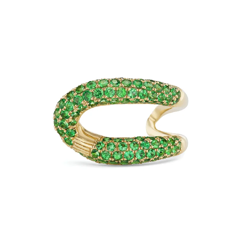 men’s wedding rings with round sapphires and diamonds-Intertwin Ring Tsavorite