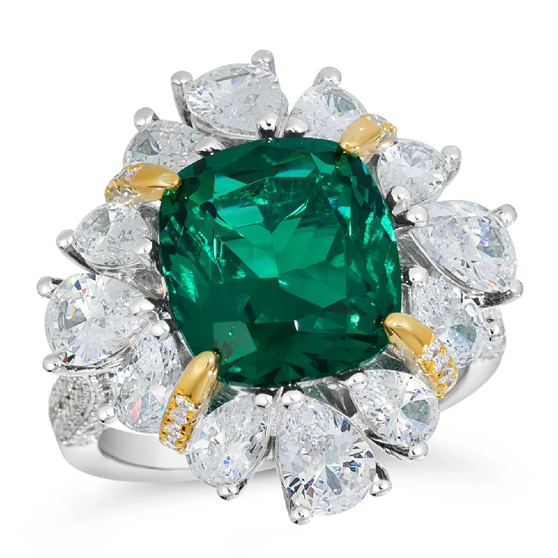 engagement rings with multi-colored sapphires and diamonds-Kelly Ann Emerald Ring by Kathy Hilton