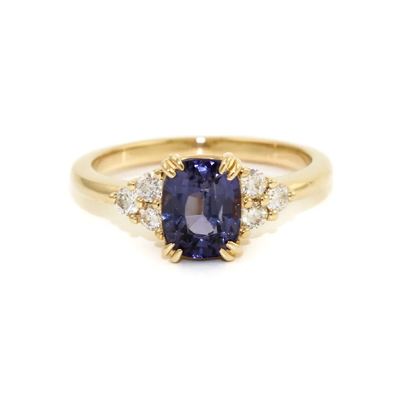 men’s wedding bands with diamonds, sapphires, and emeralds-Lavender Spinel x Diamond 14 KT Engagement Ring