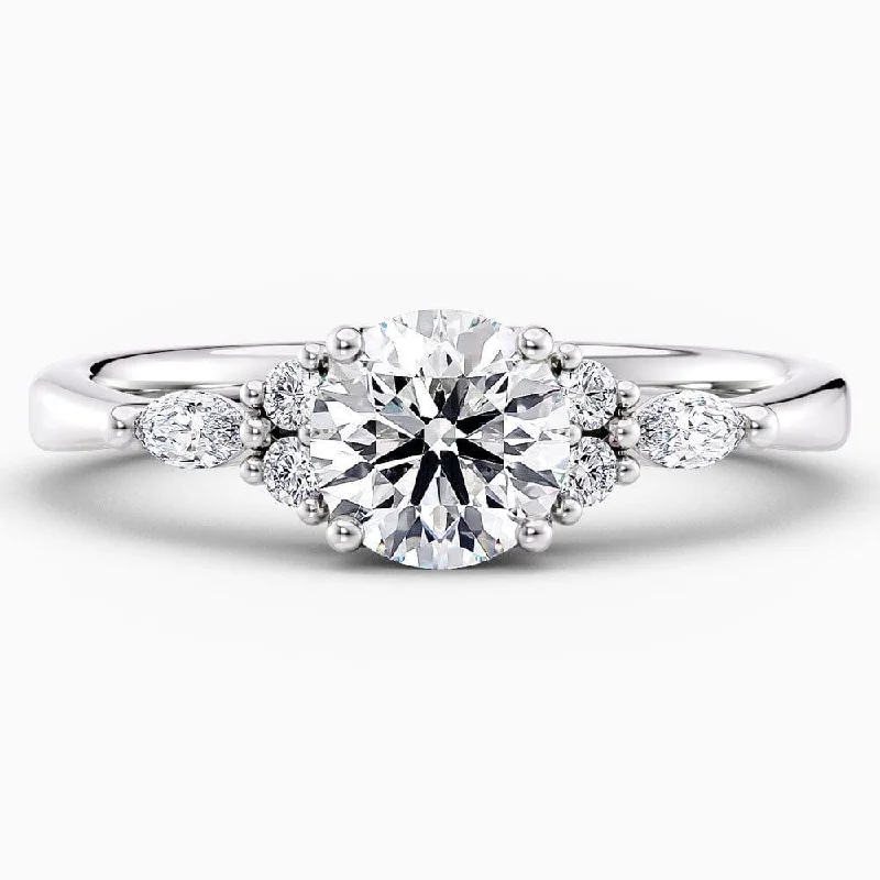 engagement rings with vintage-style diamonds and sapphire accents-Layla Cluster Lab Grown Diamond Engagement Ring