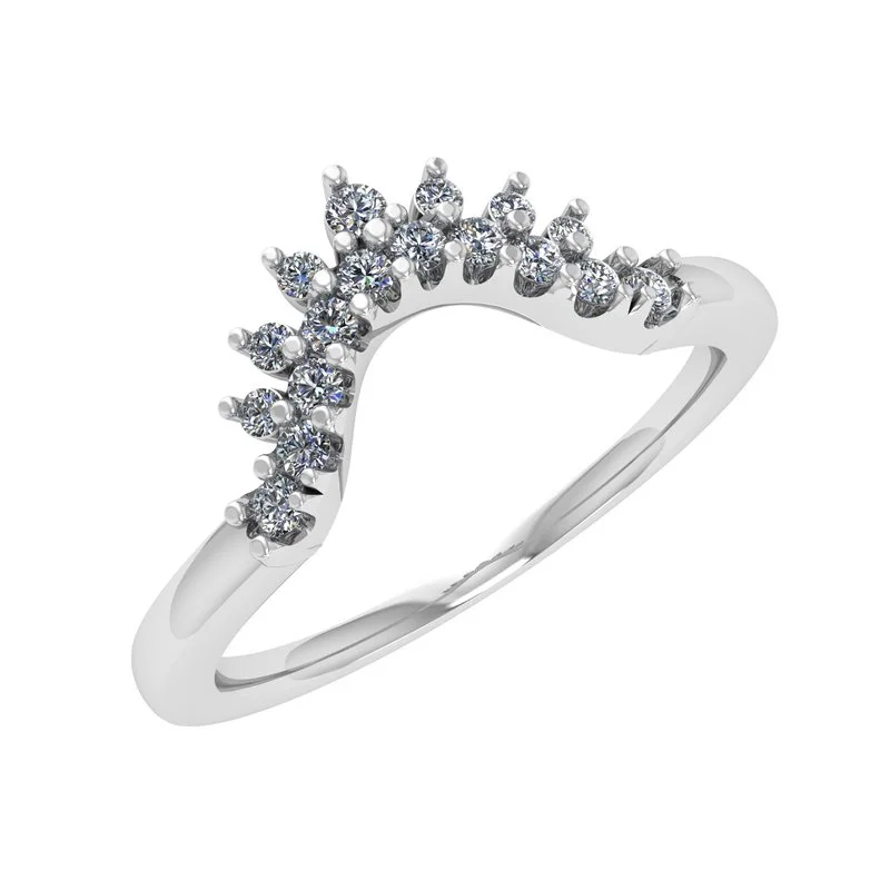 engagement rings with oval sapphires and round diamonds for men-Contoured Wedding Band