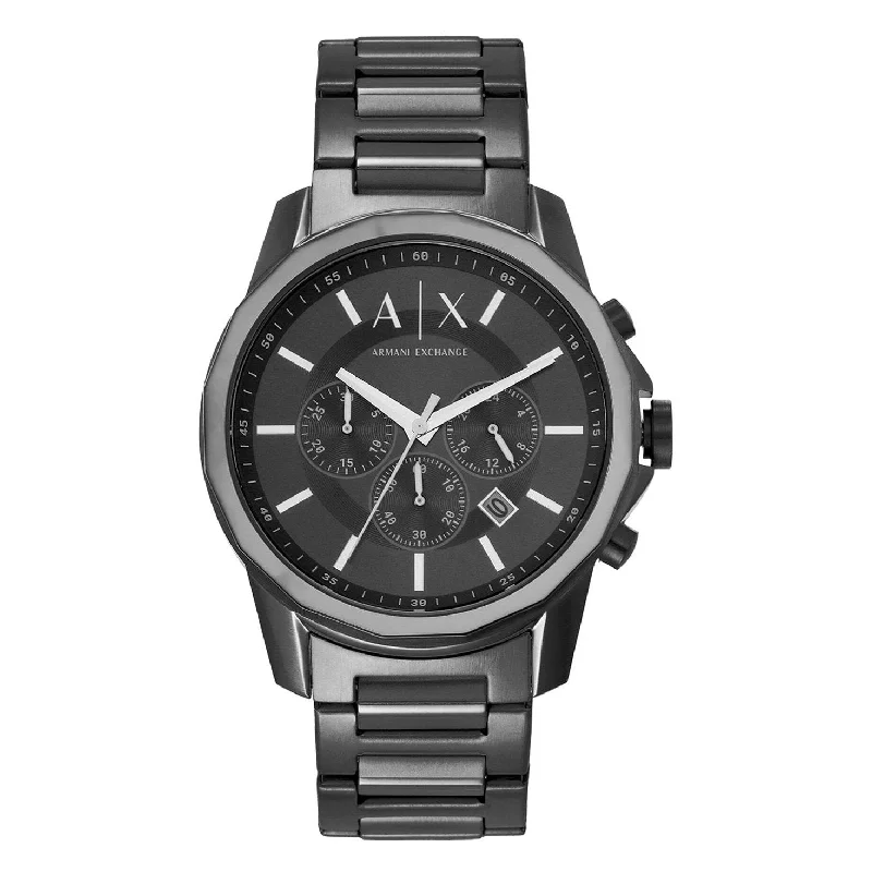 solar-powered watches for men with eco-friendly design and long battery life-ARMANI EXCHANGE AX7153SET Banks Chronograph Watch for Men With Bracelet