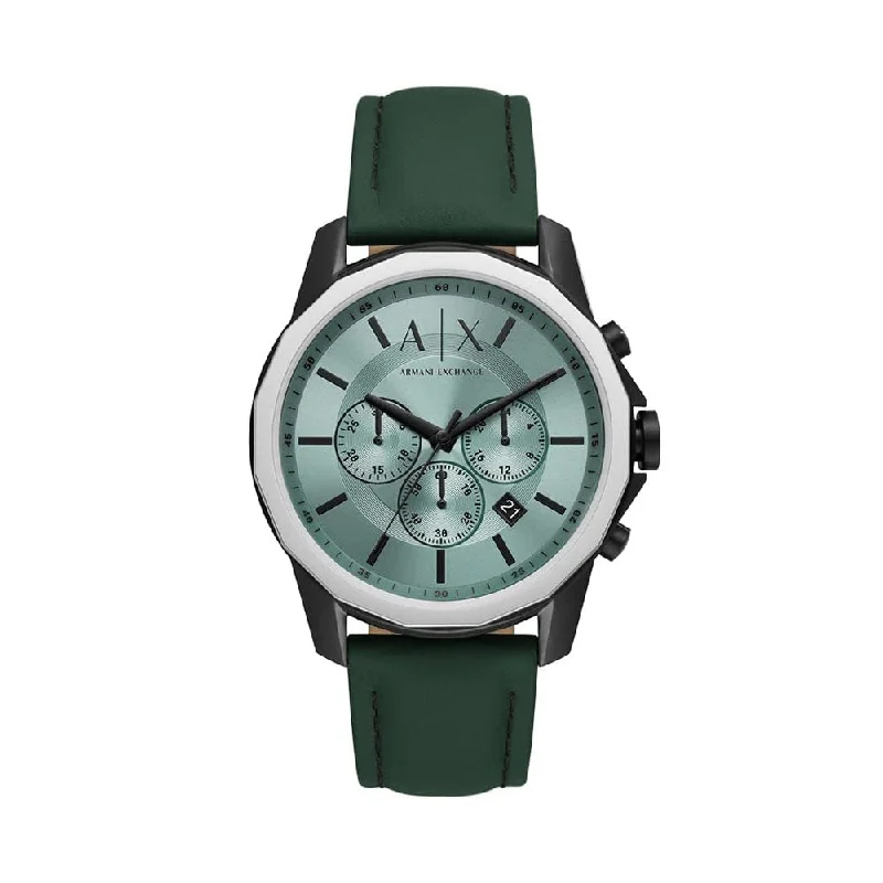 hybrid fitness watches with long battery life and advanced tracking-Armani Exchange Banks Analog Green Dial Men's Watch-AX1725