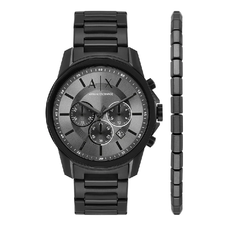 solar-powered watches for women with modern designs and eco-friendly features-ARMANI EXCHANGE Men Brooke - AX7140SET