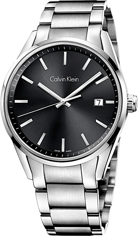 luxury women’s watches with polished metal band and diamond detailing-Calvin Klein Grey Dial Analog Watch For Men With 2Years International Warranty