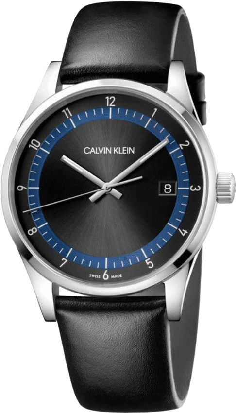 solar-powered watches for men with stylish leather strap-Calvin Klein KAM211C1 Men's Watch With 2 Year International Warranty