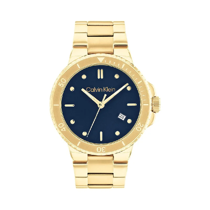 solar-powered watches with eco-friendly materials and advanced features-Calvin Klein Sport 3Hd Analog Blue Dial Men's Watch-25200204