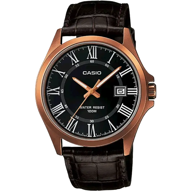 fitness watches with step counter, heart rate, and GPS tracking-Casio A1006 MTP-1376RL-1BVDF Enticer Men