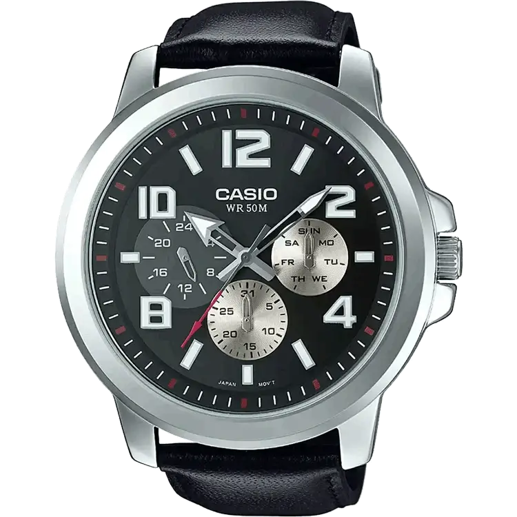 sport watches with built-in fitness apps for running and cycling-Casio A1061 MTP-X300L-1AVDF Enticer Men