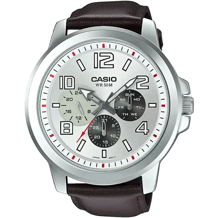 men’s watches with leather straps and date and time functions-Casio A1062 MTP-X300L-7AVDF Enticer Men