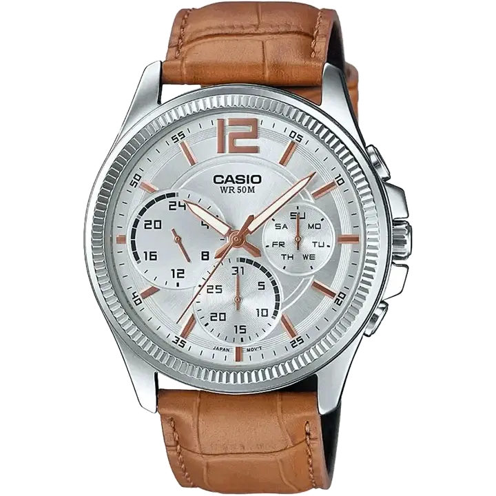 hybrid fitness watches for outdoor enthusiasts with GPS and health tracking-Casio A1076 MTP-E305L-7A2VDF Enticer Men